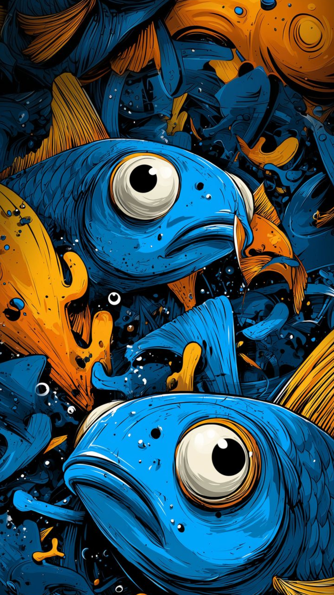 Blaue Fische - Alu Dibond Druck